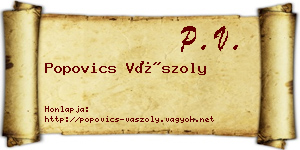 Popovics Vászoly névjegykártya